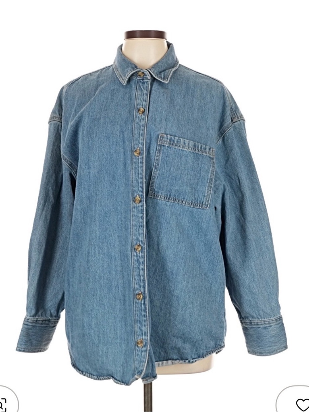 Old Navy Light Blue Denim Button-Down Shirt Oversized L